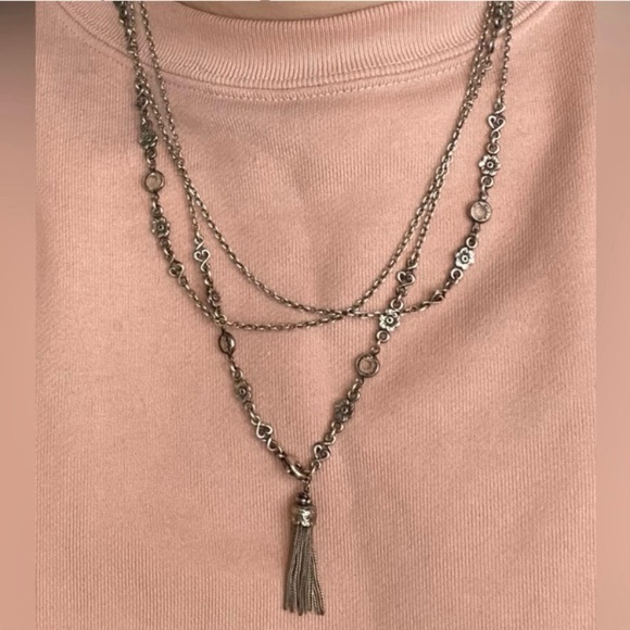 Gas Bijoux Jewelry - Gas Bijoux - Silver Chain Tassel Wrap Necklace - Long Wrap 2-3x Layer Like New